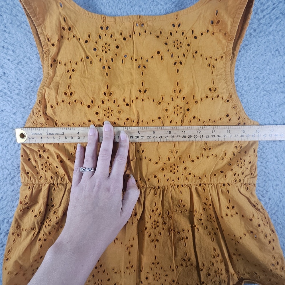 Fat Face Eyelet Tank Top Womens 4 Orange Embroidered Capsule Preppy Boho Peasant - Picture 12 of 14
